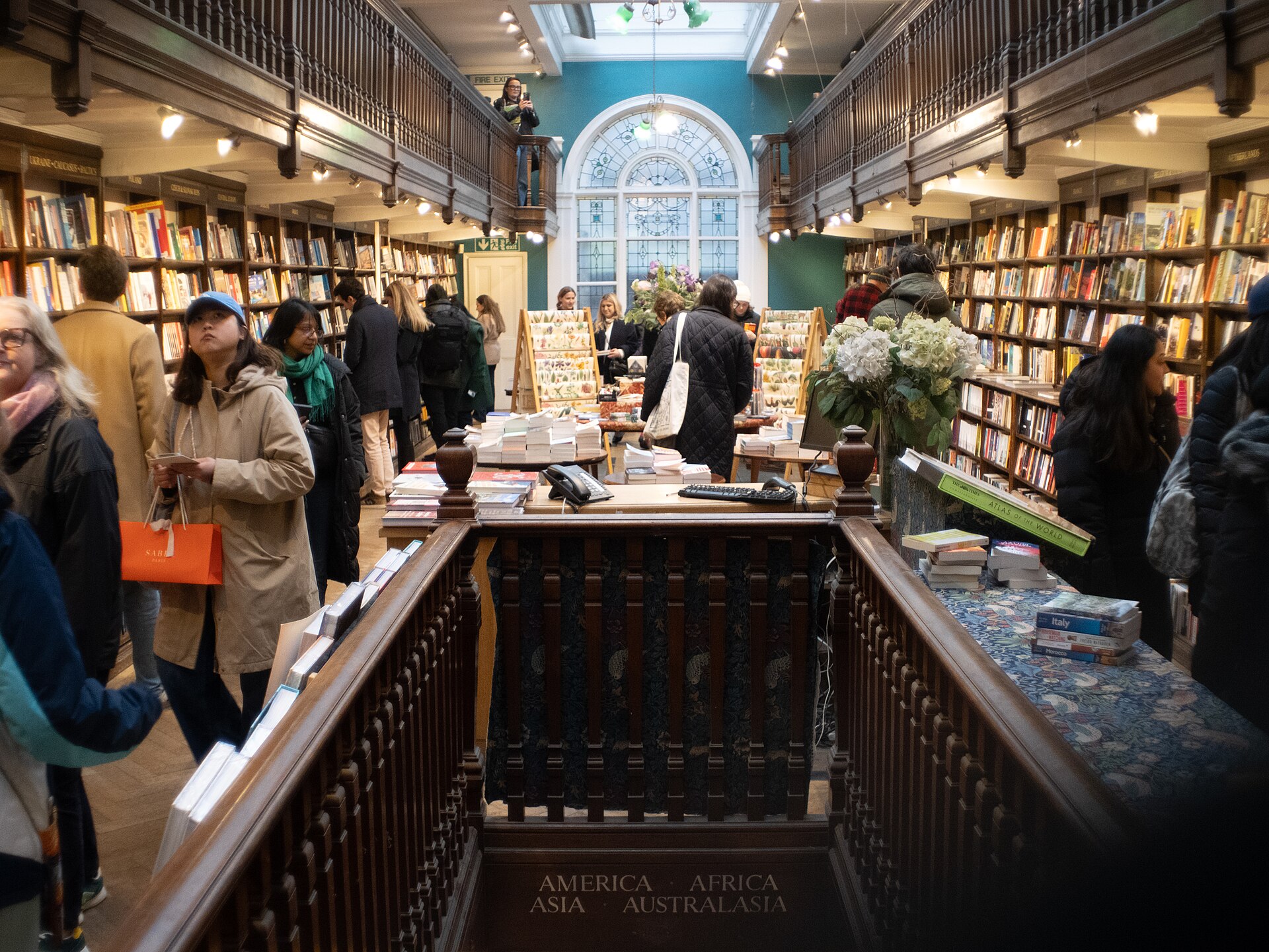 The red shopfront of Daunt Books on Marylebone High Street