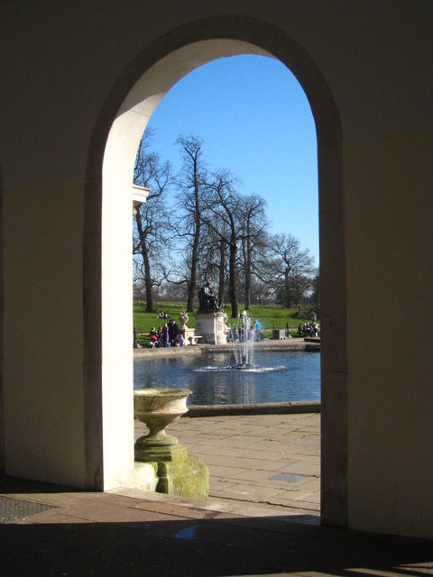 Fountains and formal planting in the Italian Gardens at Kensington Gardens